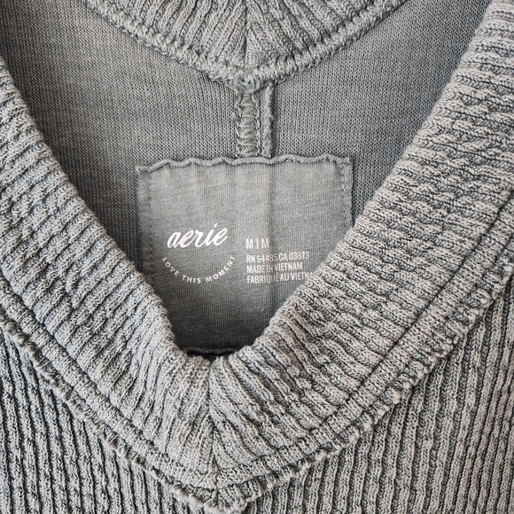 Aerie V-Neck Sweater in Sage Green - Picture 3 of 7